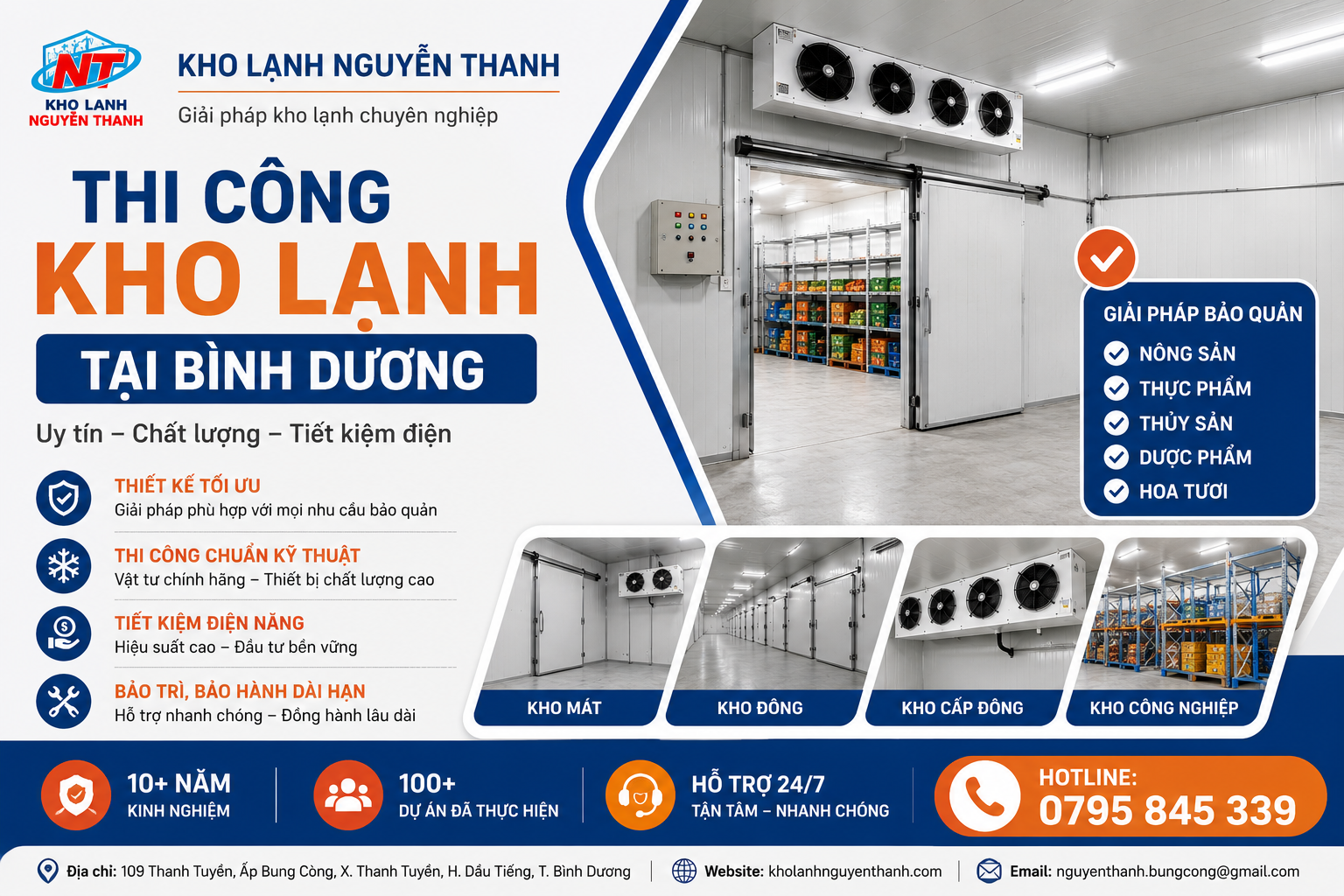 đơn vị thi công kho lạnh uy tín tại bình dương